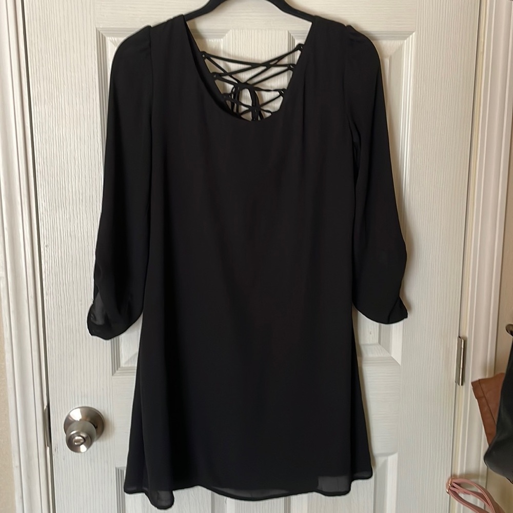 Black long sleeve formal dress